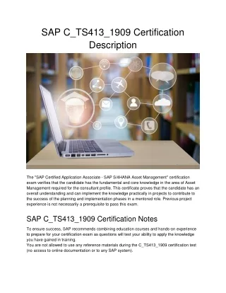 sap c ts413 1909 certification description