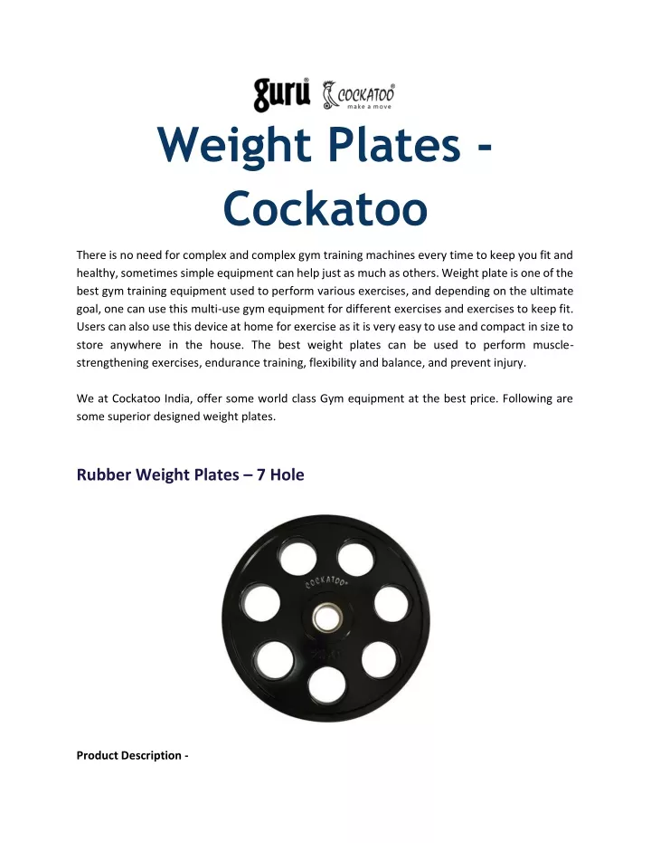 weight plates cockatoo