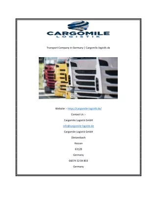 transport company in germany cargomile logistik de