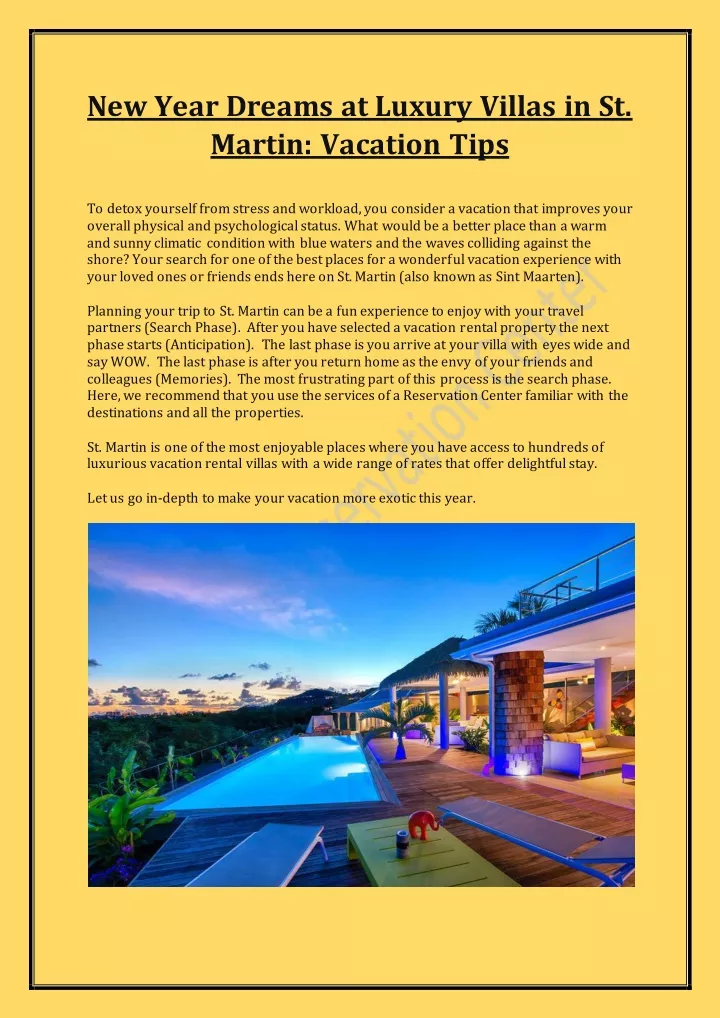 new year dreams at luxury villas in st martin