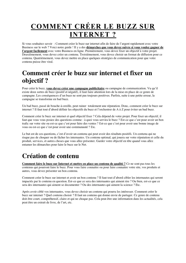 comment cr er le buzz sur internet