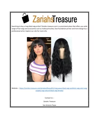Long Black Wig for Sale Online | Zariahs-treasure.com
