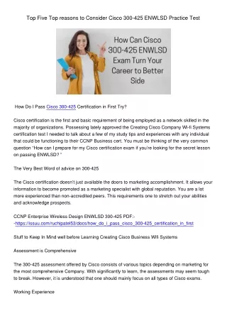 top five top reasons to consider cisco