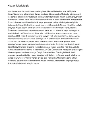 hazan medetoglu https www youtube