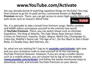 www.YouTube.com/Activate