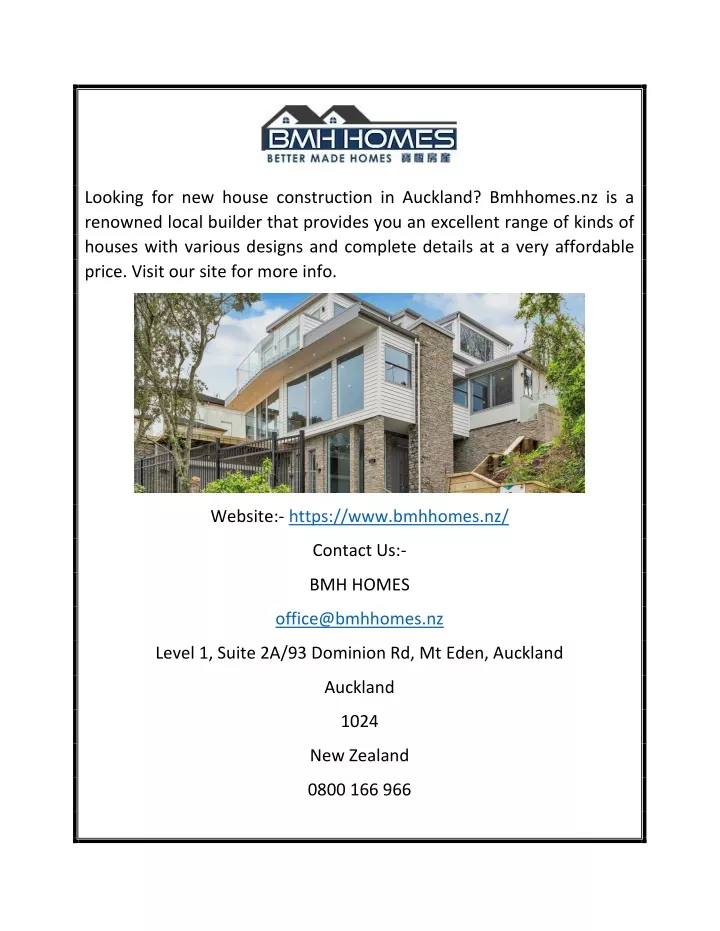 looking for new house construction in auckland