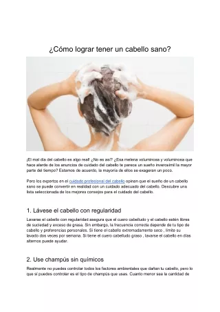 c mo lograr tener un cabello sano