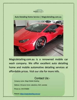 auto detailing home service magicdetailing com au