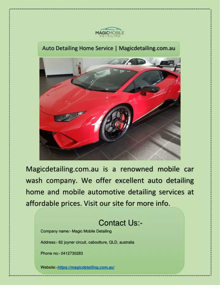 auto detailing home service magicdetailing com au