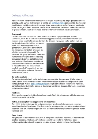 de beste koffie apps koffie melk en suiker voor