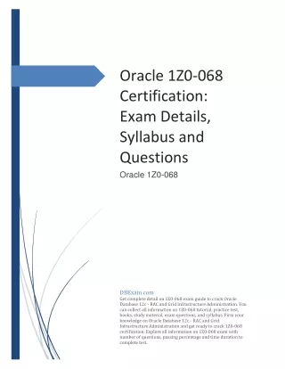 oracle 1z0 068 certification exam details