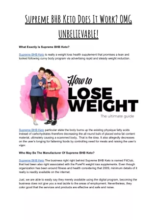 supreme bhb keto does it work omg unbelievable
