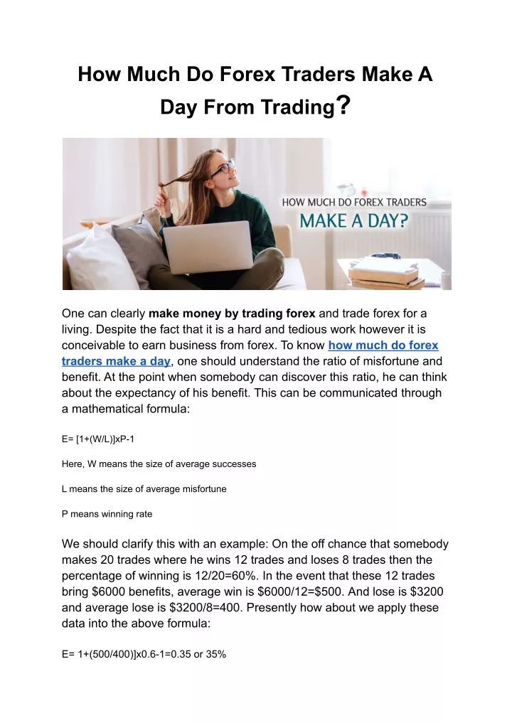 how much do forex traders make a day from trading