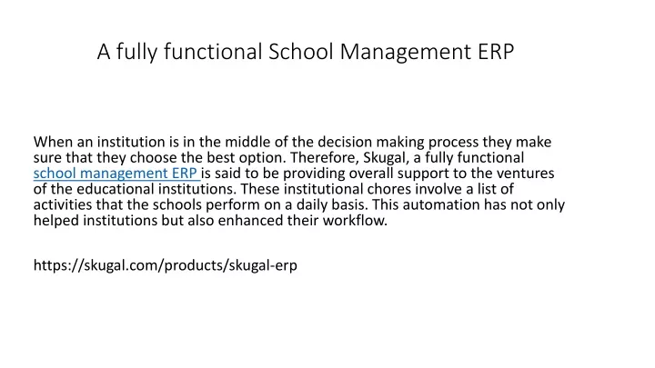 a fully functional school management erp