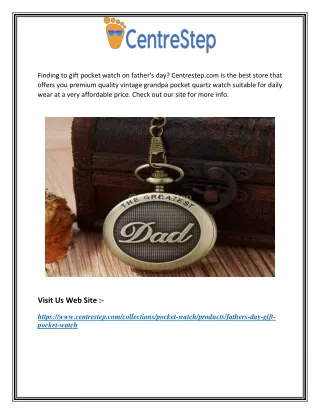 Fathers Day Gifts Pocket Watch Online | Centrestep.com