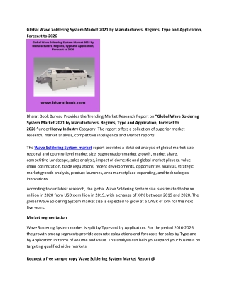 global wave soldering system market 2021