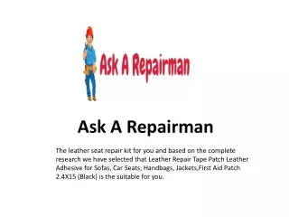 Best Leather Repair Kit Car Seat |askarepairman.com
