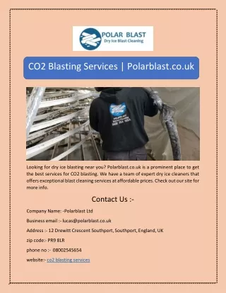 CO2 Blasting Services | Polarblast.co.uk