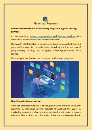 Philomath Research for a One Survey Programming and Hosting Services