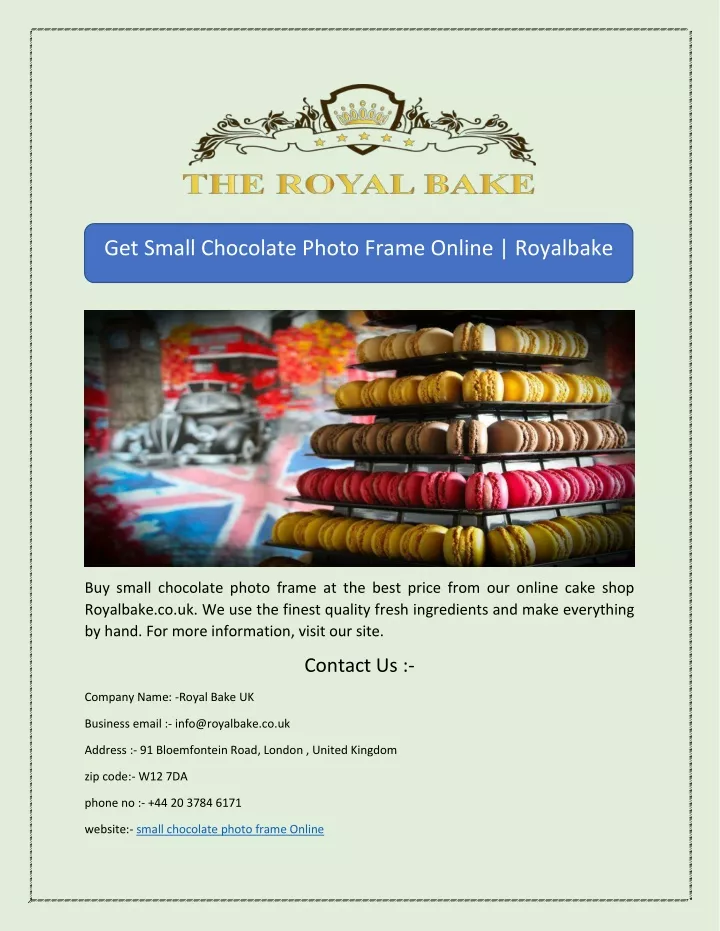 get small chocolate photo frame online royalbake