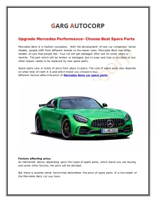 upgrade mercedes performance choose best spare