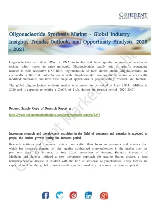oligonucleotide synthesis market global industry