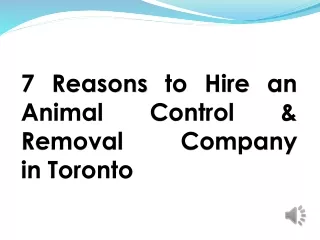 7 Reasons to Hire an Animal Control & Removal Company in Toronto