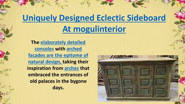 uniquely designed eclectic sideboard