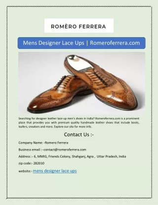 mens designer lace ups romeroferrera com