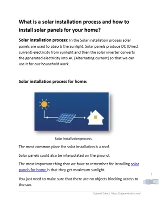 What is a solar installation process and how to install solar panels for your home?
