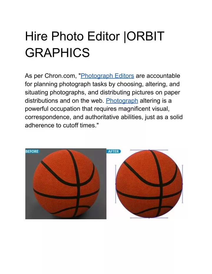 hire photo editor orbit graphics