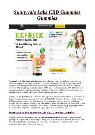 sunnyvale labs cbd gummies gummies