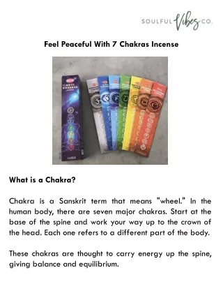 Feel Peaceful With 7 Chakras Incense