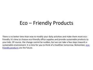 eco friendly products