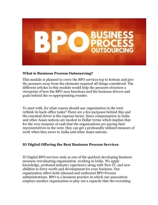 what is business process outsourcing
