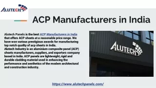 Best Quality ACP Manufacturers in India