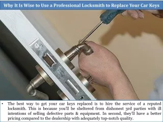 Why It Is Wise to Use a Professional Locksmith to Replace Your Car Keys