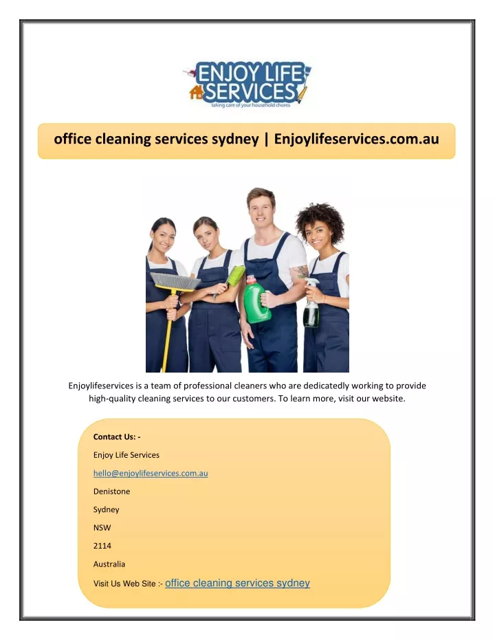 office cleaning services sydney enjoylifeservices