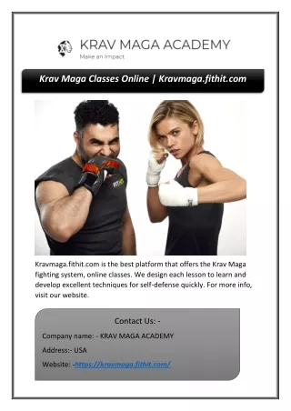Krav Maga Classes Online | Kravmaga.fithit.com