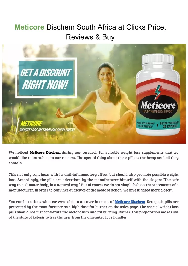 meticore dischem south africa at clicks price