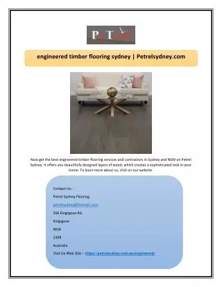engineered timber flooring sydney | Petrelsydney.com
