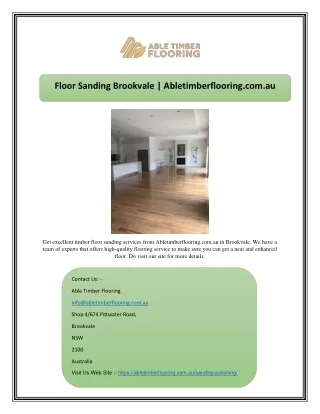 Floor Sanding Brookvale | Abletimberflooring.com.au