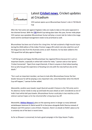Latest cricket news, Cricket updates at Cricadium