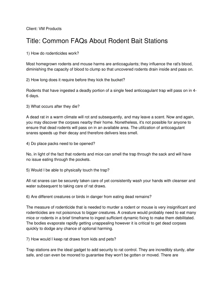 client vm products title common faqs about rodent