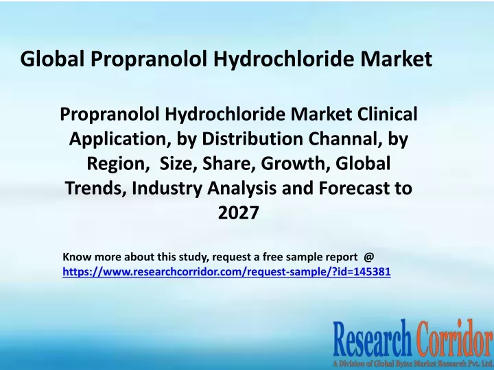 global propranolol hydrochloride market