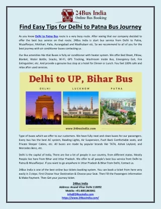 Find Easy Tips for Delhi to Patna Bus Journey