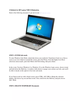 4 Methods for HP Laptop VIRUS Elimination
