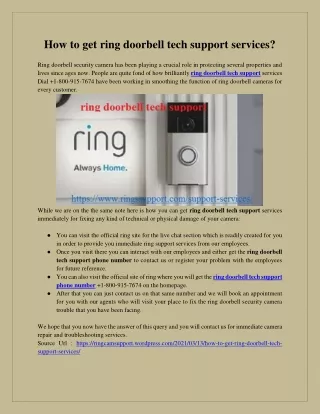 get ring doorbell tech support services  1 800 915 7674