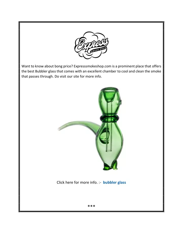 want to know about bong price expresssmokeshop
