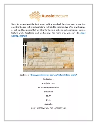want to know about the best stone walling